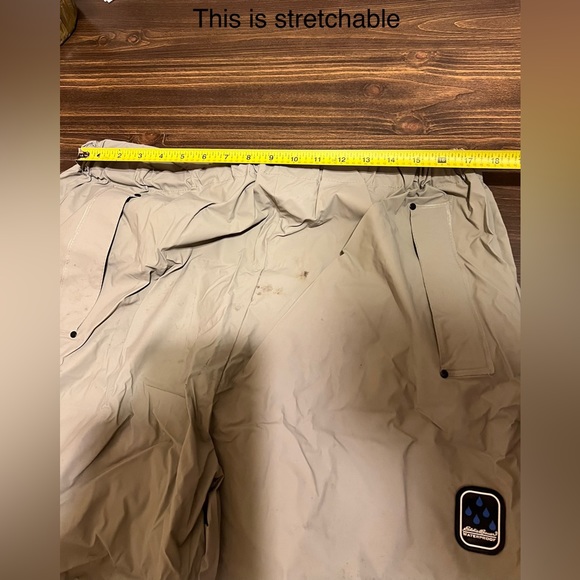 Eddie Bauer Waterproof PVC Nylon Zip Rain Suit Jacket & Pants Adult's XL Tan - Picture 14 of 14